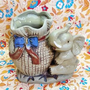 Elephant Planter Bow Decor